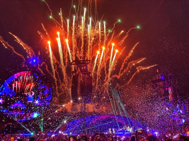 Fyrverkerier på konsert med Coldplay i Göteborg